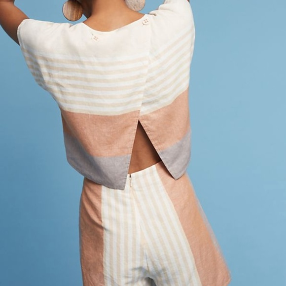Anthropologie Dresses & Skirts - Anthropologie Striped Linen Romper